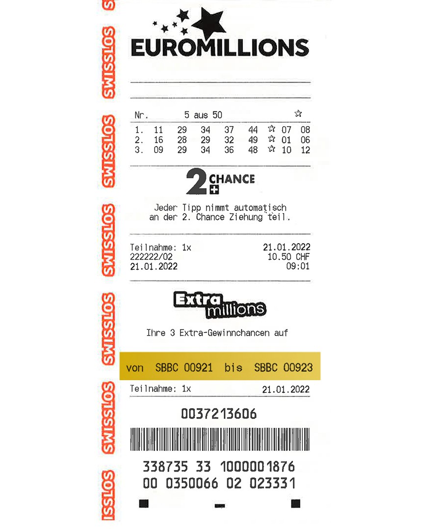 Extra Millions Quittung 211217