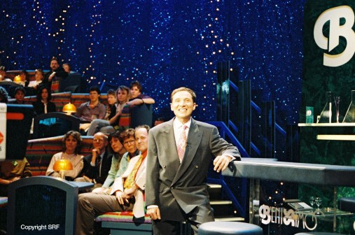 Benissimo: Beni Thurnherr pendant l'émission de télévision Benissimo Beni Thurnherr während der TV-Sendung Benissimo. Beni Thurnherr pendant l'émission de télévision Benissimo. Beni Thurnherr durante la trasmissione televisiva Benissimo.