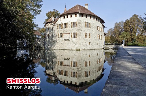 Schloss Hallwyl mit Logo. Château de Hallwyl avec logo. Castello di Hallwyl con logo.